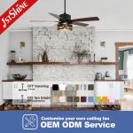 5 MDF Blades Industrial Style Ceiling Fan With Remote Control Light