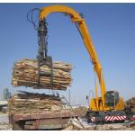 Folding Arm 23 Ton Material Handling Machine Hydraulic Wheeled Material Handler for sale
