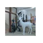 Public Art Animal Statue Fiberglass White Deer Sculpture For Outdoor Decoration for sale