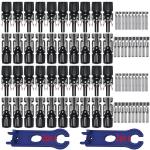Plastic MC4 Solar PV Connectors Male And Female 20 Pairs AWG 14-10 for sale