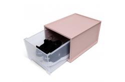 China Pink Stackable Storage Shoe Boxes Fabric Plastic Drawer Organizer supplier