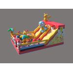 Pikachu Park Commercial Inflatable Bouncy Castles With Big Slides for sale