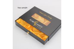 China Custom Luxury Wig Bundles Black Drawer Rigid Hair Extension Packaging Boxes supplier