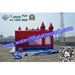 Red Castle Inflatable Moonwalk / Inflatable Bouncer With Slide For Toddler