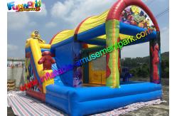 China Customized Elmo And Sesame Inflatable Bouncer Slide , Jumping Slide With Pool supplier
