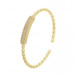 Zircon 18k Gold Plated Bangles Custom Name Gold Plated Initial Bracelet