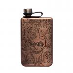 Hip Flask For Liquor Brushed Copper 7 Oz Stainless Steel Leakproof with Funnel Great Gift Idea Flask for sale