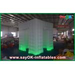 Advertising Booth Displays White Curtain Lighting Inflatable Photo Booth 210D Oxford Cloth for sale