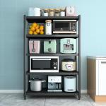 Removable Round Tube Kd Steel Storage Rack Shelf With 4 Casters