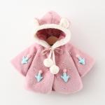 Cute Children'S Girls Heavy Winter Red Hooded Cape Coats Little Ears Hat for sale