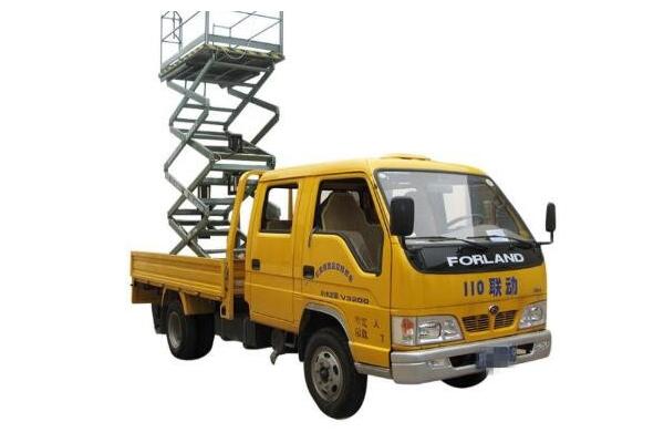12m 450kg Loading Capacity Truck Mounted Scissor Lift with Auxiliary Lowering System