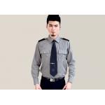 Cotton Grey Color Security Guard Uniform Stand - Up Collar With Double Thread Cuffs for sale