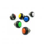12mm White Yellow Orange Blue Green Eed Small Waterproof Self-reset Button Switch Round Unlocked Button PBS-33B for sale