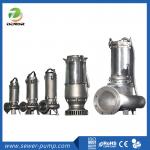 WQP Stainless Steel Sewage Pump , Non Clogging Submersible Pump 220V/380V for sale