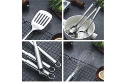 China Multiapplication Stainless Steel Kitchen Utensil Set With Holder Rustresistant supplier