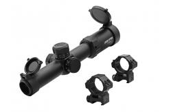 China 30mm 4x24 100yds Illuminated Reticle Riflescope With Mount Ring supplier