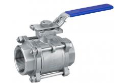 China 3 Piece Dn10 Dn25 Cf8 Thread Ball Valve , Industrial Control Valves supplier