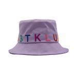 Purple 100% Cotton Bucket Hat 58cm 3D Embroidered For Women for sale