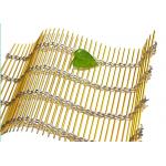 Office Partitions Architectural Wire Mesh Made Of Gold Color Rod With SS Cables for sale