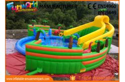 China 0.9mm PVC Tarpaulin Inflatable Water Parks , Large Dinosaur Swimming Pool And Slides supplier