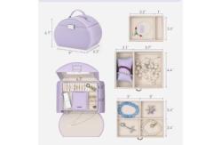 China Portable Leather Jewelry Boxes Custom Design OEM Logo With Two Stackable Layer supplier