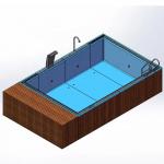 Fiberglass Prefab Customized Color 20FT 40FT Shipping Container Swimming Pool With UPVC Window for sale
