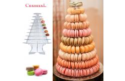 China Classic Plastic 10 Tier Macaron Tower Pyramid Macaron Stand Case supplier