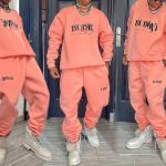 Screen Printed Logo Streetwear Tracksuit Sweatshirt And Sweatpants Set XXS-5XL for sale