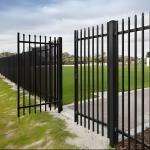 8ft Modern Metal Steel Picket Fence Black Square Tube For Residential Garden for sale