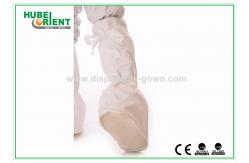 China Hospital Microporous Disposable Foot Gloves With Anti Slip PVC Sole supplier