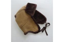 China High quality double face shearling sheepskin boys winter hat supplier