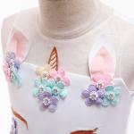 Girl Formal Prom Sleeveless Tutu Ball Gown with 3D Flower Embroidery