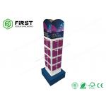 Full Color Printing POS Flat Packing Cardboard Floor Display Stand With Hooks for sale