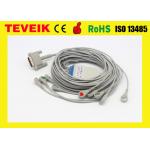 Teveik Factory Price M1770A DB 15pin 10 leadwires ECG/EKG Cable For Patient Monitor, Snap for sale
