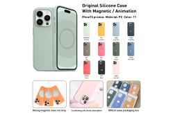 China Official With Logo Magnetic Liquid Silicon Mobile Cover Soft Microfiber for iPhone supplier