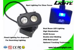 China 334lum OLED Screen LED Miners Cap Lamp Dual Beam USB Charging 10.4Ah supplier