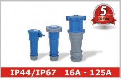 China Blue IP44 Industrial Power Socket Pin And Sleeve Electrical Connectors supplier