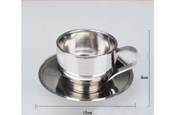 China Stainless Steel Tea  Cup With Saucer Double layer Tea Mug 300ml supplier