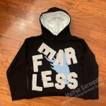 Distressed Applique Embroidery Hoodie Double Layer Stain Lined Distressed Pullover Hoodie for sale