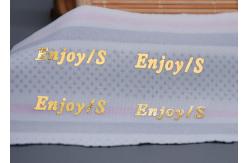 China Foil Printed Shiny Logo Heat Transfer Labels Custom For Clothing supplier