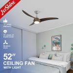 52 Inches Sliver ABS Blades Ceiling Fan with LED Light and Remote Control in Fancy Design for sale