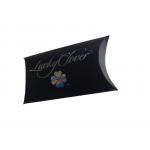 Custom Black Paper Pillow Color Box Printing With Silver Foil Stamping Logo for sale