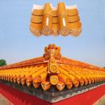 Hand Glazed And Twice Sintering Chinese Glazed Roof Tiles for sale