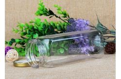 China Damp-Proof Square Transparent Plastic Jars With Iron Lid Packaging 550ml supplier