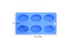 China Household Diy Oval Baking Mold , Oem Custom 6 Cavity Silicone Soap Mold supplier