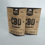 Resealable Plastic Pouches Packaging CBD Eco Friendly Kraft Paper Bags Aluminum Foil Inside