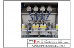 China 4 Head Cam Rotor Pump Filling Machine For Chunk Paste supplier