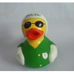 8cm Length Uniform Traffic Police Squeezing Rubber Ducks Green With White Helmet for sale