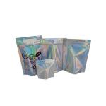 Cosmetic Printing Zipper Cosmetic Bags Plastic Mylar Hologram Foil  Packaging for sale