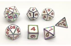 China ISO9001 White Metal RPG Dice Set Hand Carved For Hammer And Yahtzee supplier